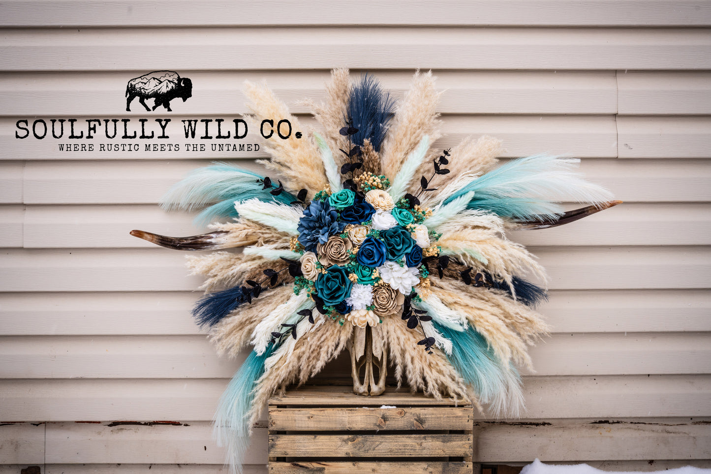 Longhorn Floral Arch Piece