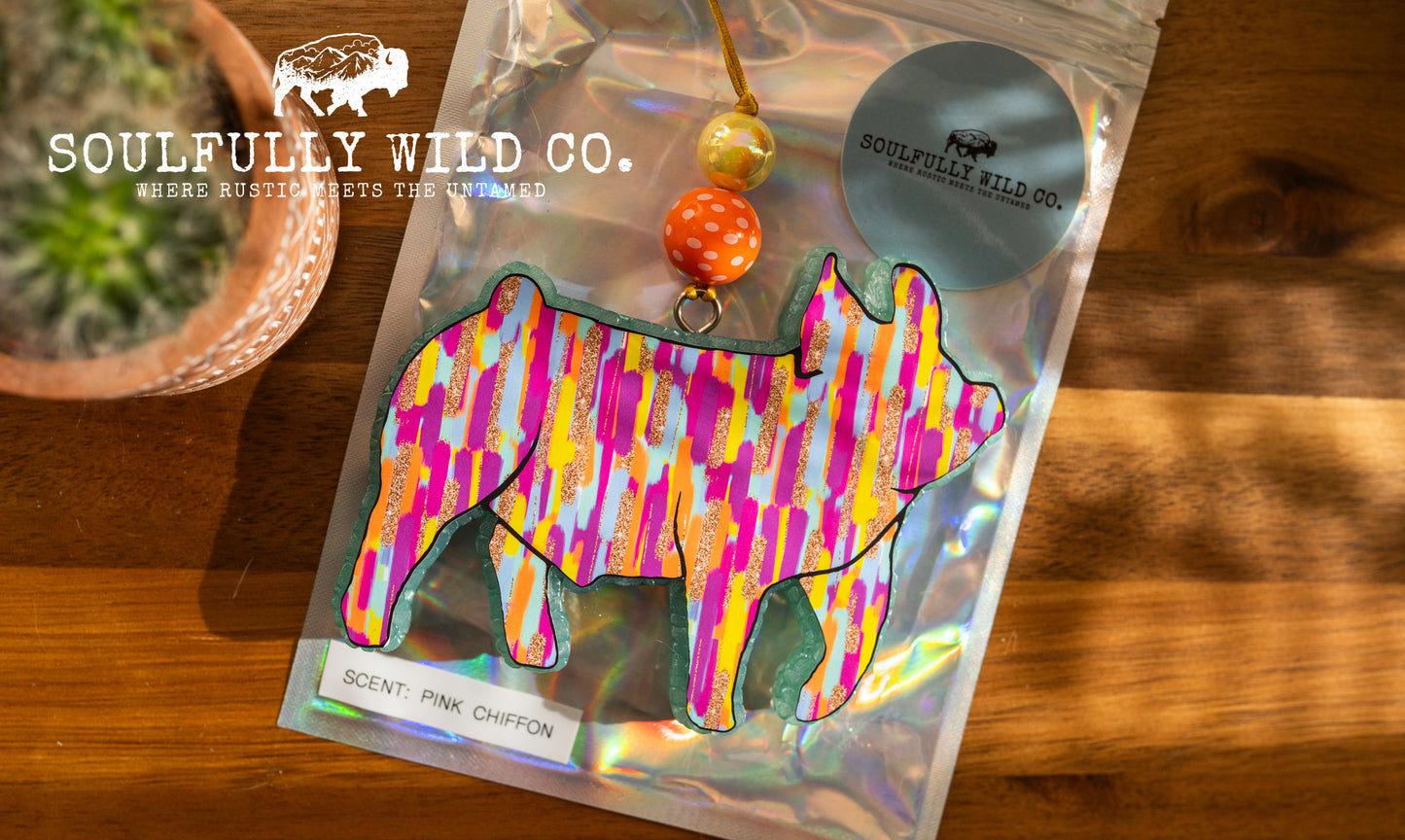 Soulful Air Freshener: Show Pig "Multi Colour" (Scent: Pink Chiffon)