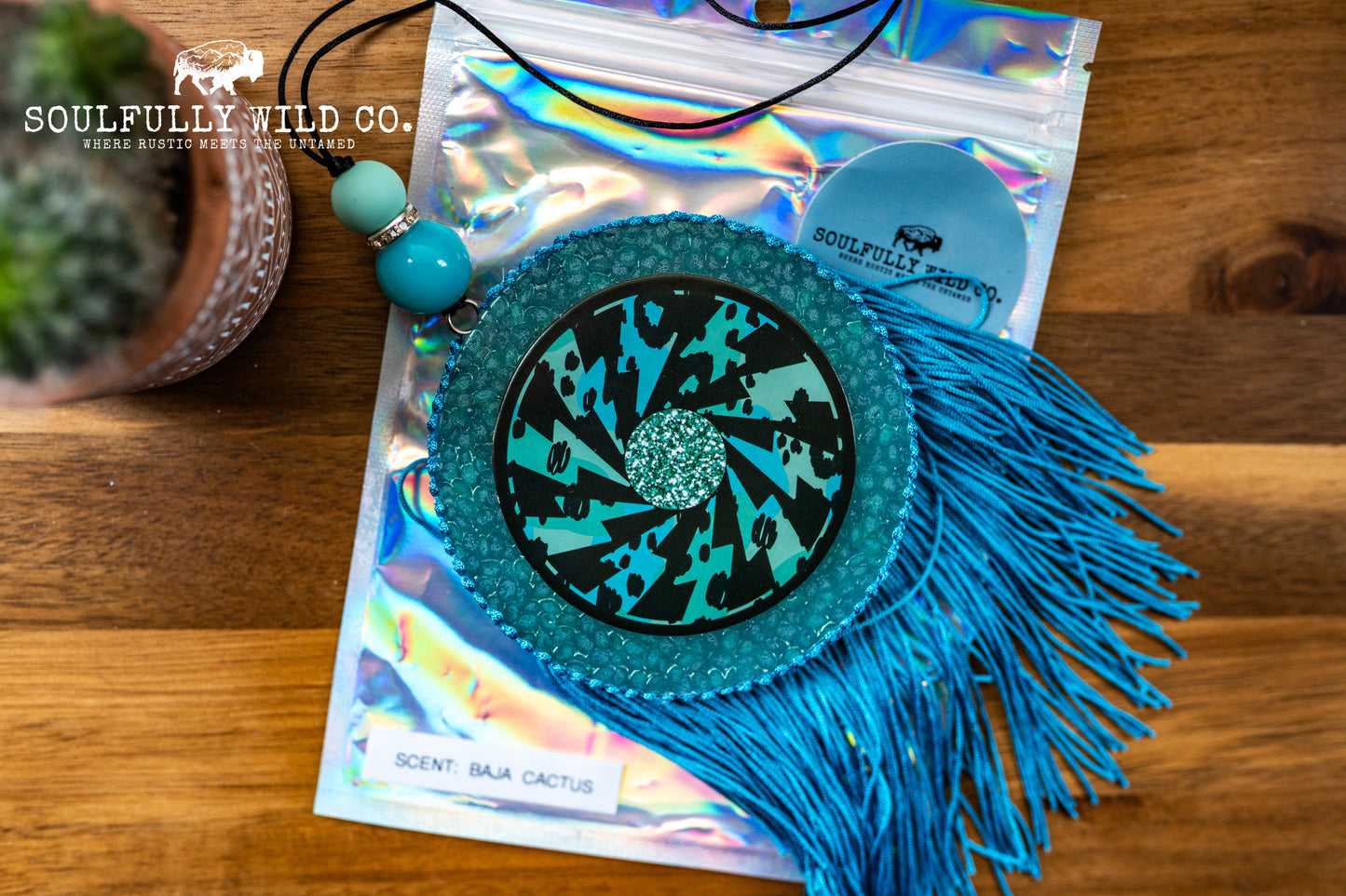 Soulful Air Freshener: Circle Turquoise Vibes (Scent: Baja Cactus)