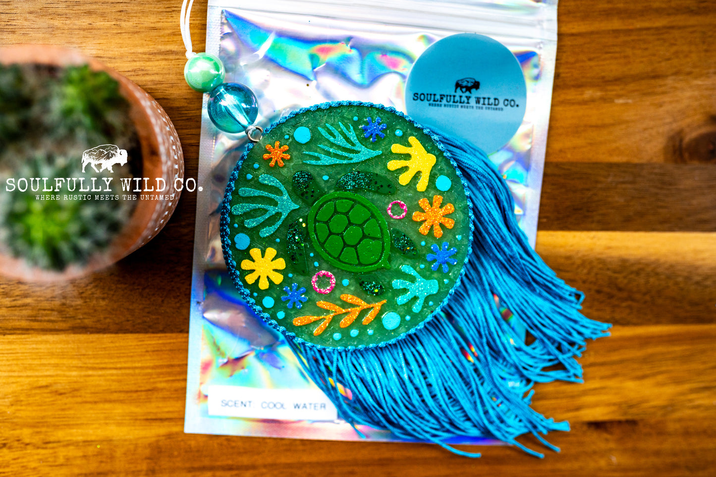 Soulful Air Freshener: Turtle Ocean Scene (Scent: Cool Water)