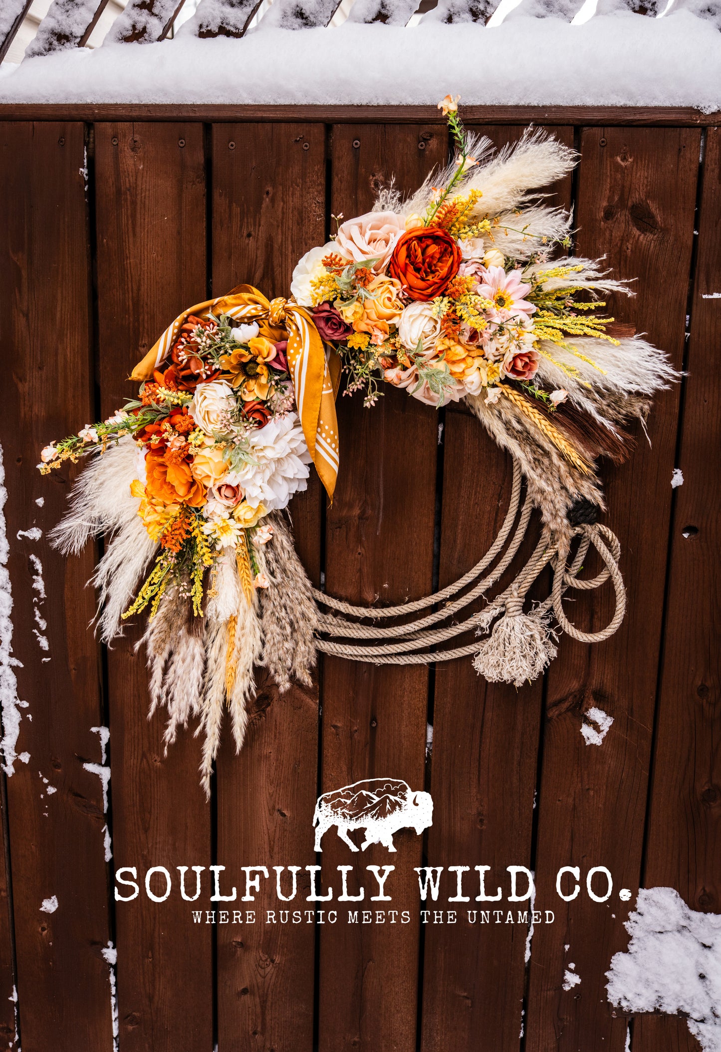 Western Soulful Rope Wreath "Golden Hour"