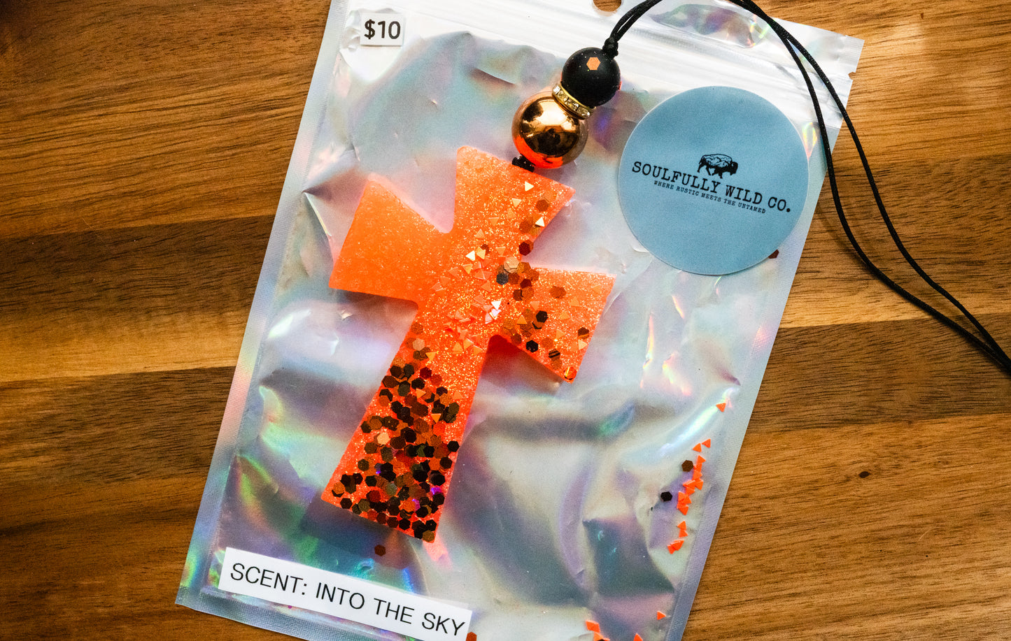 Soulful Air Freshener: Orange Cross (Scent: Into the Sky)