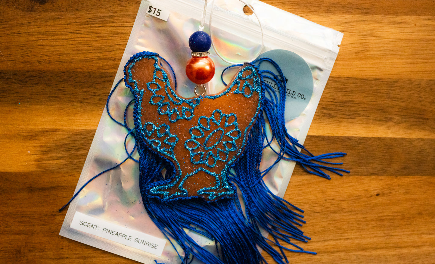 Soulful Air Freshener: Chicken Orange/Blue (Scent: Pineapple Sunrise)