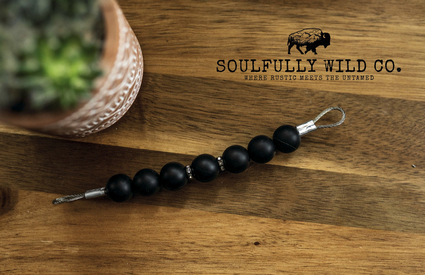 Soulful Equine Curb Strap - Black and Crystal Spacers
