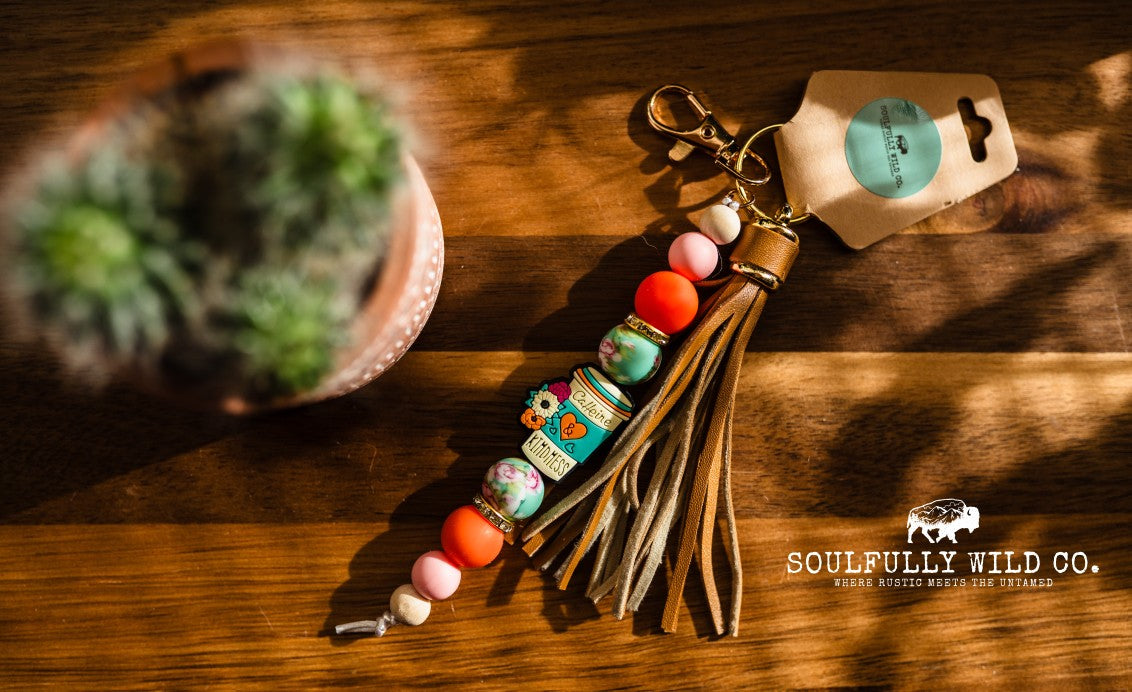 Wild Soul Keychain - "Caffeine & Kindness"