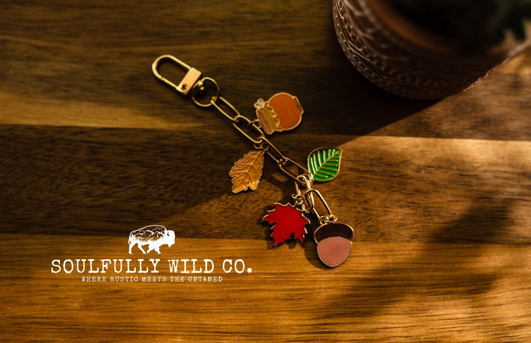 Fall Charm - Acorn, Jar of Honey, Leaves