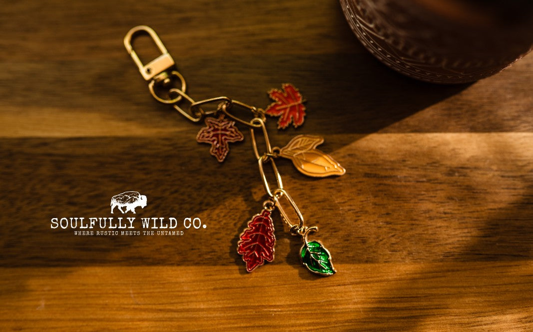 Fall Charm - Leaves - Orange, Red Yellow and Green