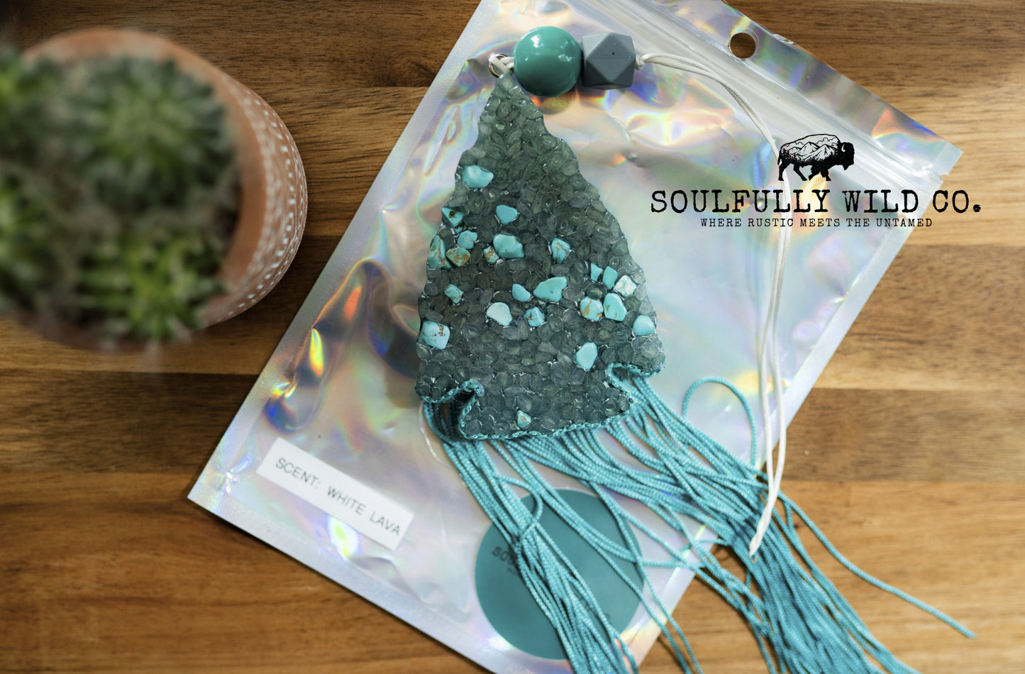 Soulful Air Freshener: Arrow Head with Turquoise Stones
