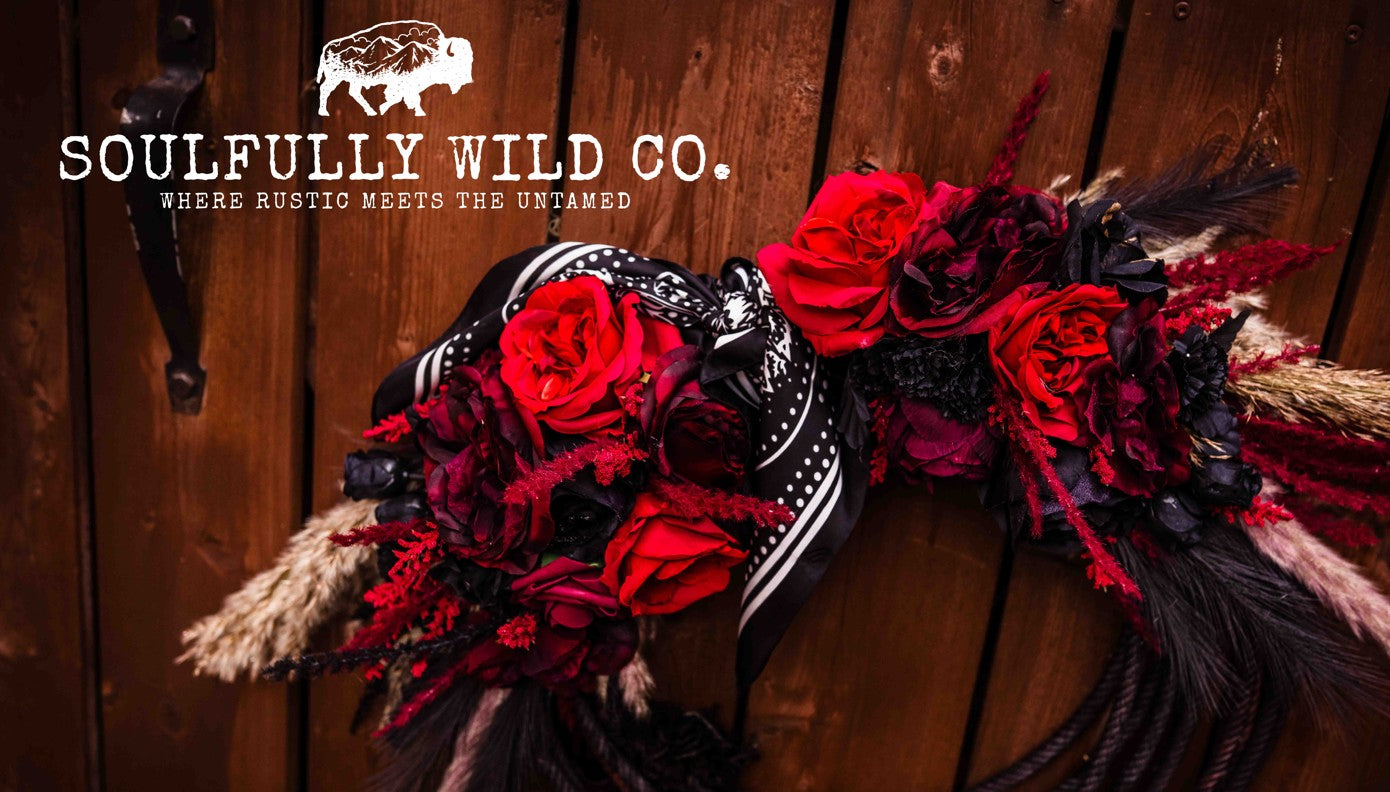 Western Soulful Rope Wreath "Crimson Outlaw"