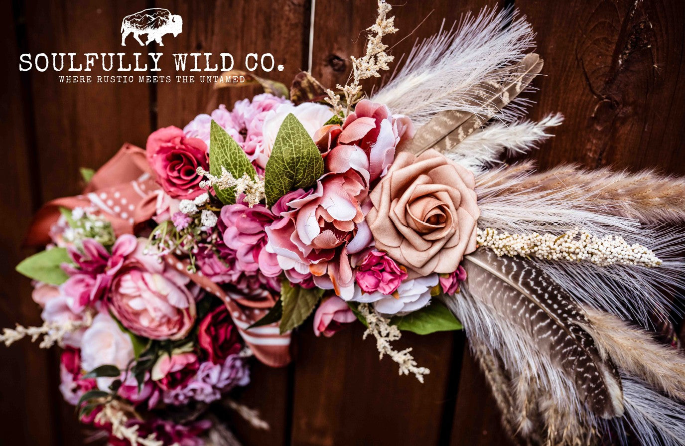 Western Soulful Rope Wreath "Desert Petals"