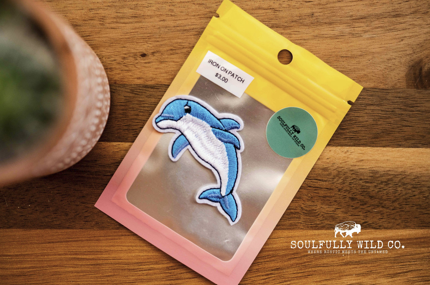 Iron On Patch - Blue Dolphin