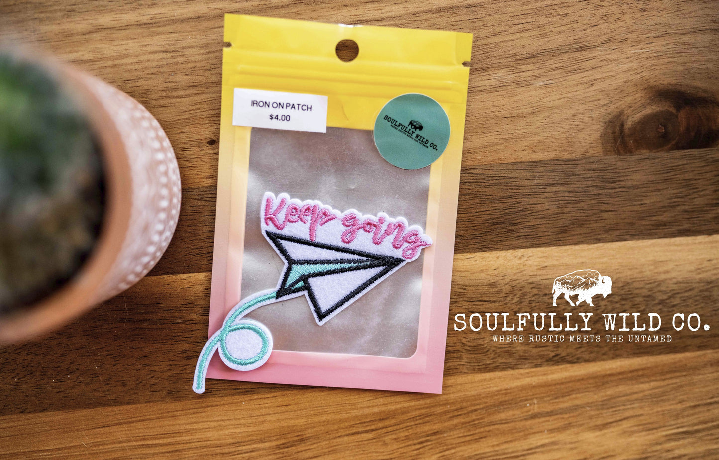 Iron On Patch - "Keep Going"