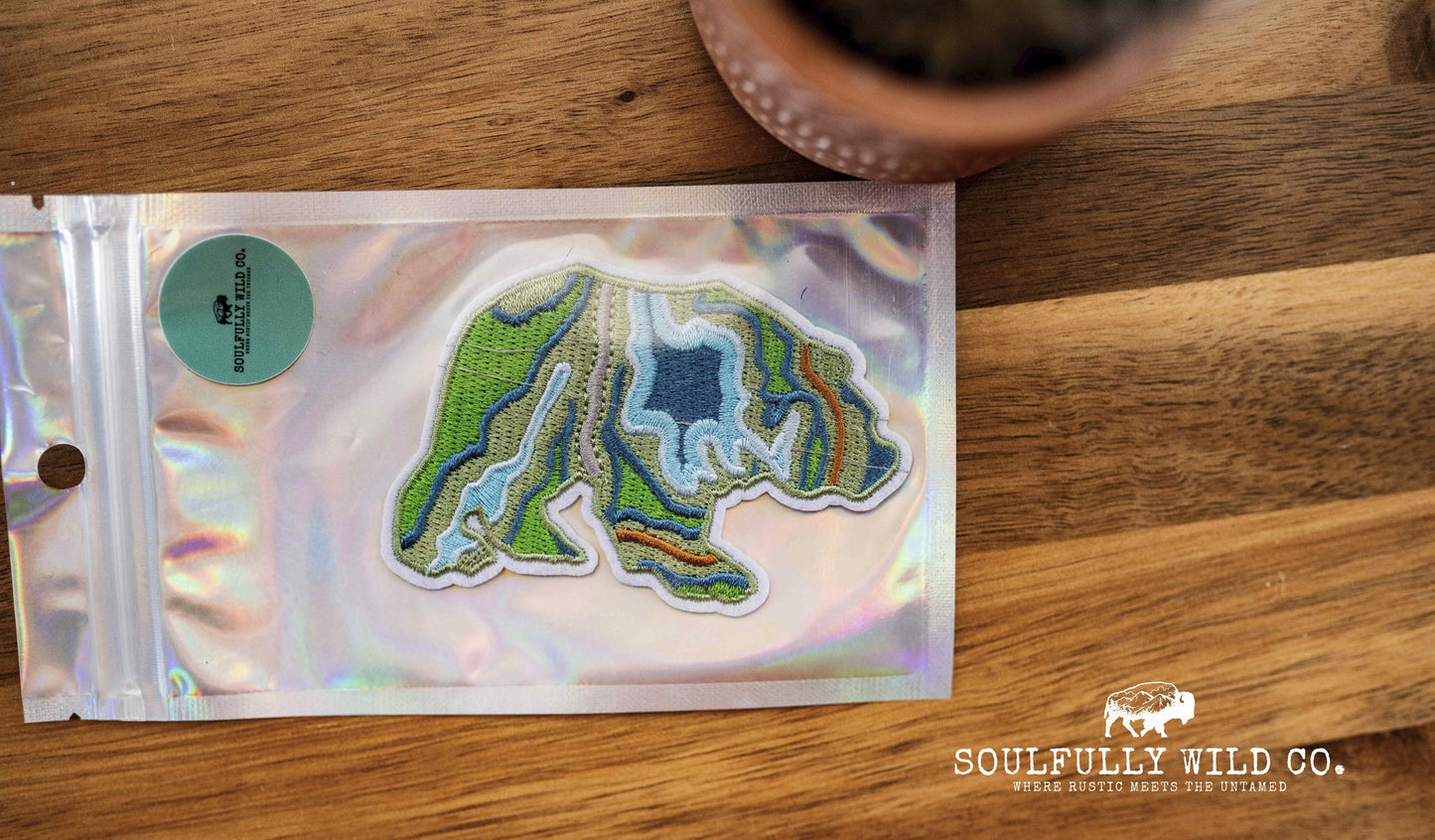 Iron On Patch - Large Bear - Map
