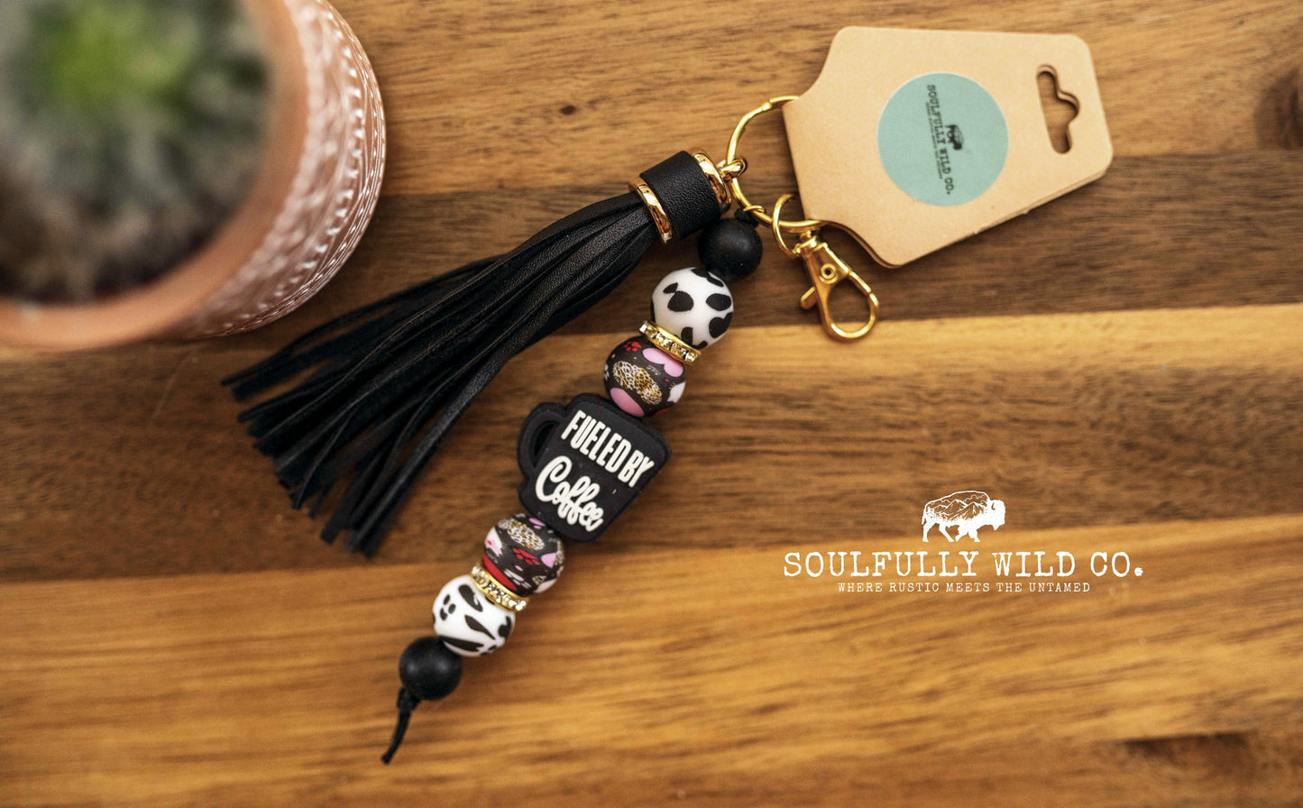 Wild Soul Keychain - "Fueled By Coffee"