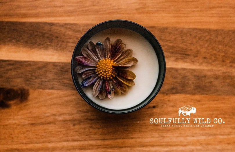 Soulful Handcrafted Soy Candles - Brown, Blue and Purple (Scent: Sunset Beach)