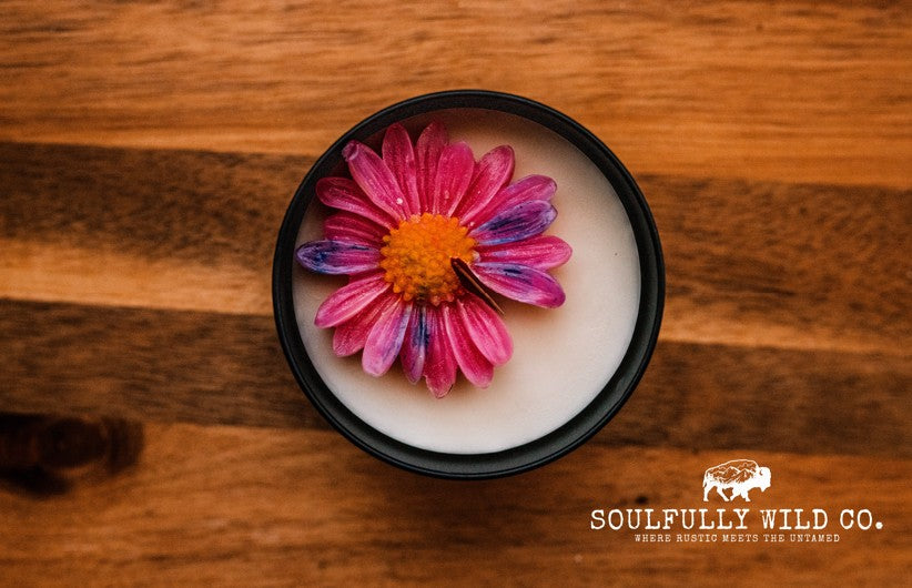 Soulful Handcrafted Soy Candles - Pink, Blue and Yellow (Scent: Pink Lilac & Vanilla)