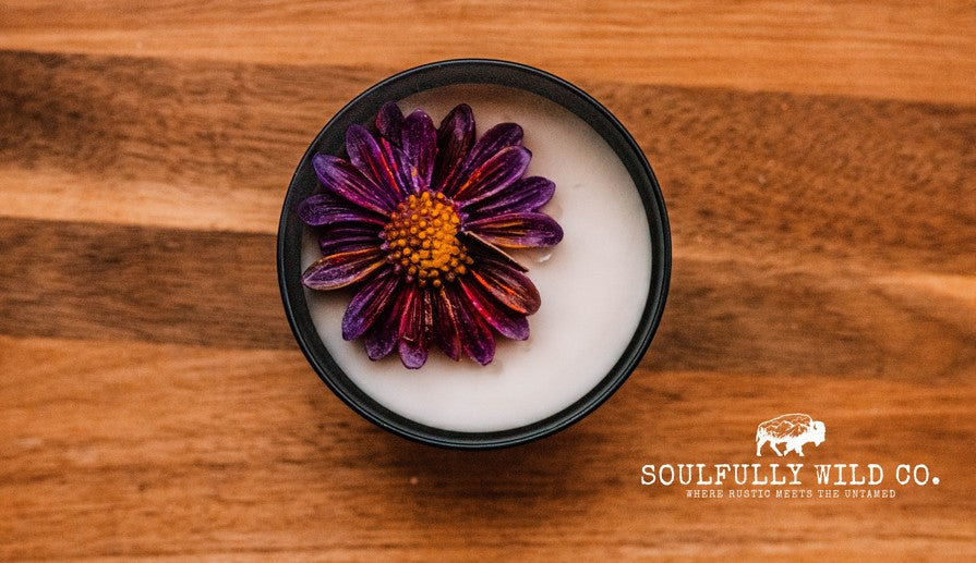 Soulful Handcrafted Soy Candles - Purple, Pink and Orange (Scent: Between the Sheets)