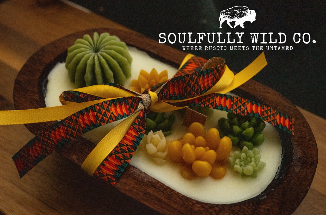 Soulful Handcrafted Soy Candles - Dough Bowl Yellow and Green Tones