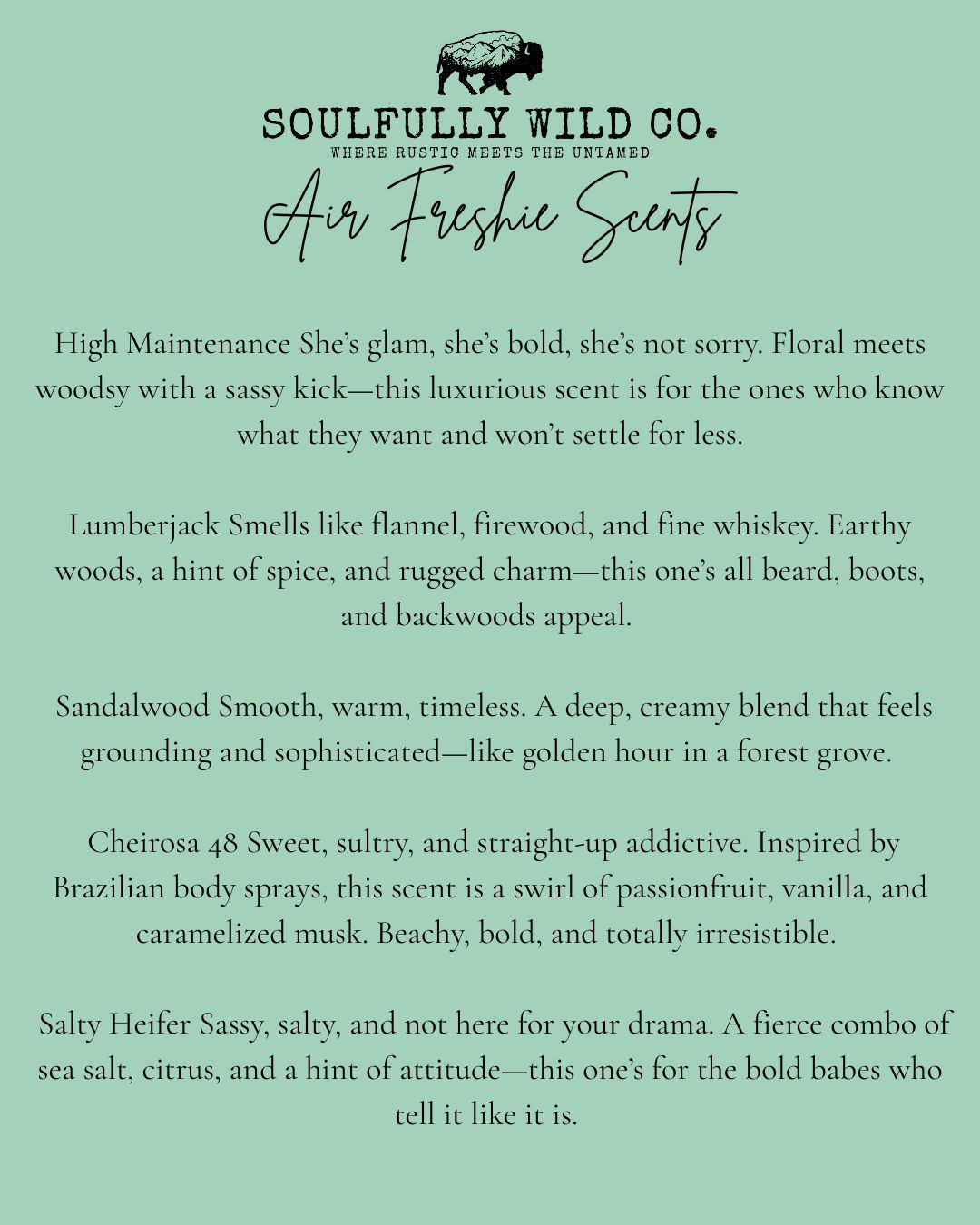 Soulful Air Freshener:  "Mama" with Lightning Bolt and Black Fringe