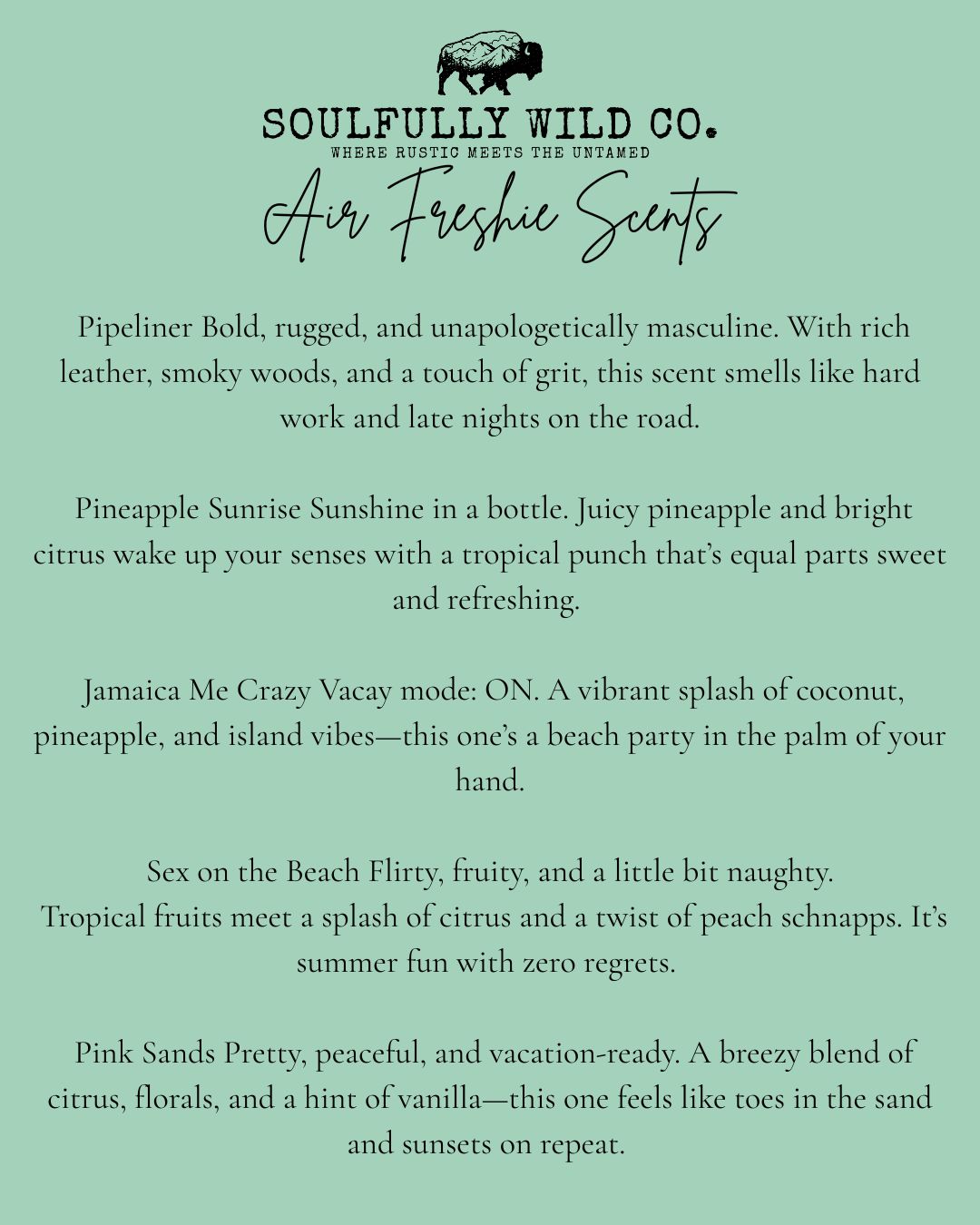 Soulful Air Freshener:  "Mama" with Lightning Bolt and Black Fringe