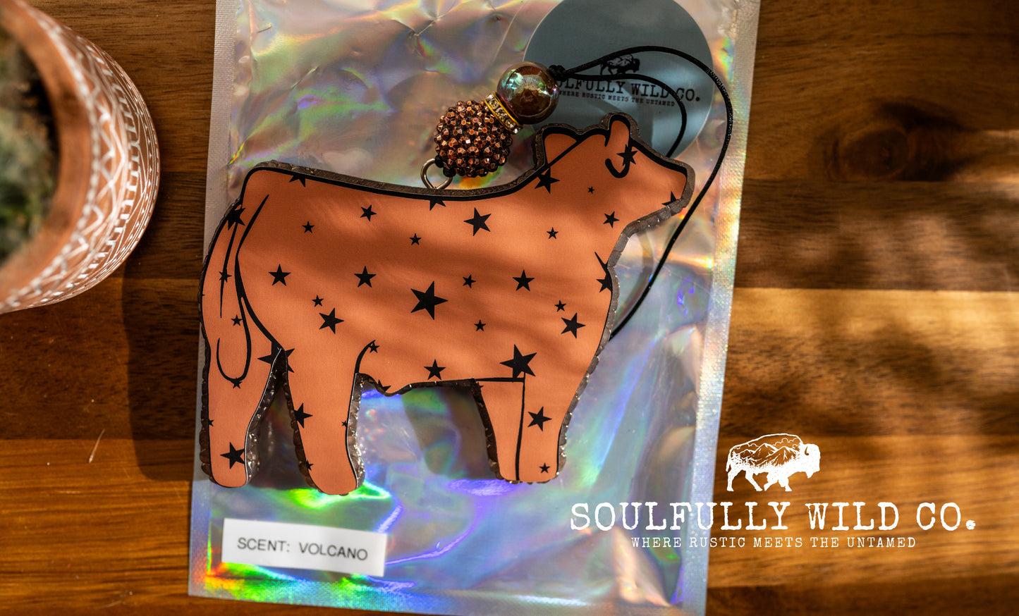 Soulful Air Freshener: Show Steer "Brown with Stars" (Scent: Volcano)