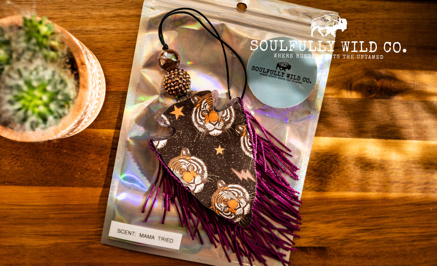 Soulful Air Freshener: Arrow Head "Tigers with Sky" (Scent: Mama Tried)
