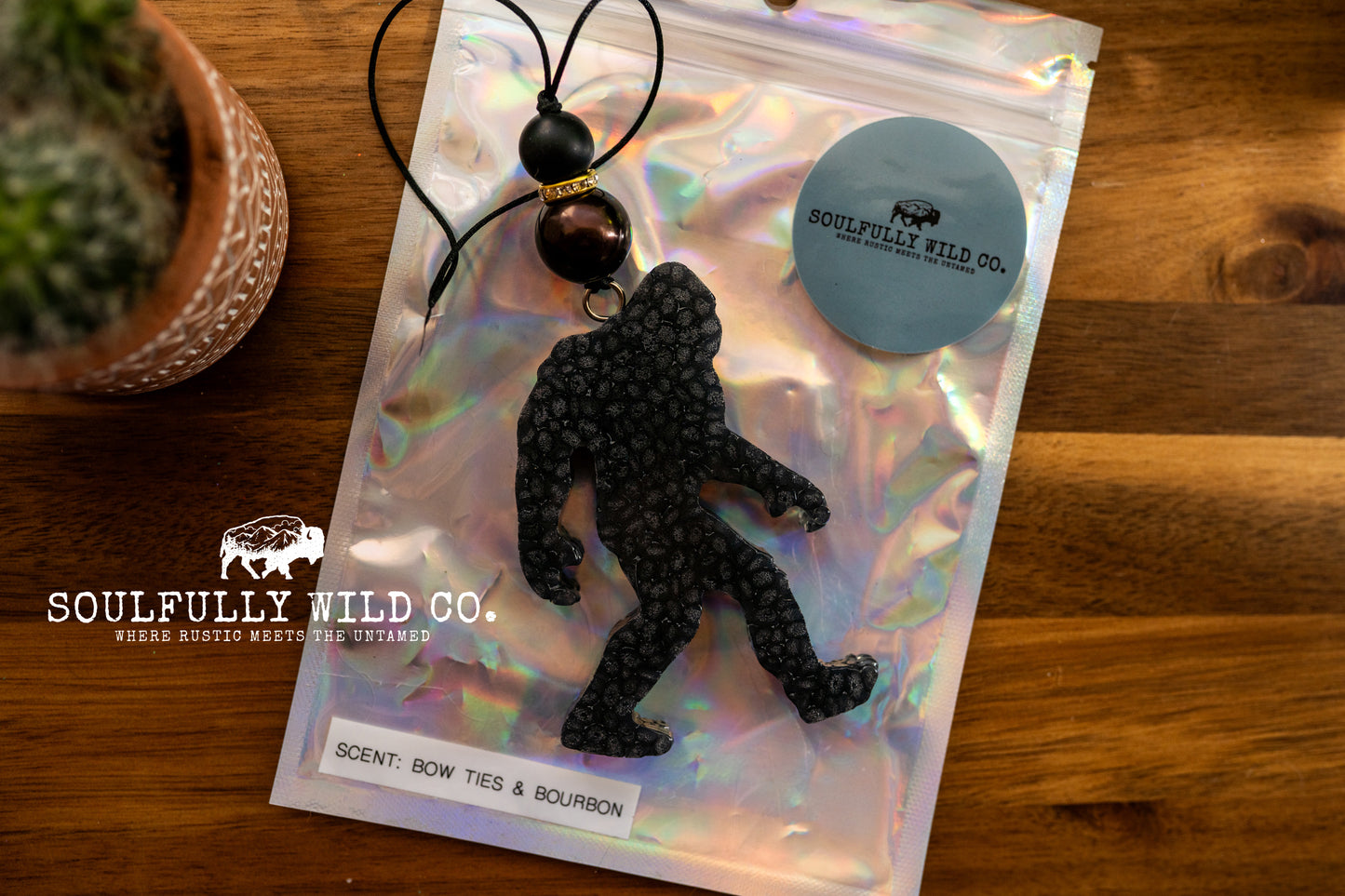 Soulful Air Freshener: Sasquatch Black (Scent: Bow Ties & Bourbon)