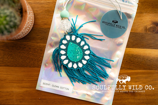 Soulful Air Freshener: Mini Tear Shape Concho (Scent: Clean Cotton)