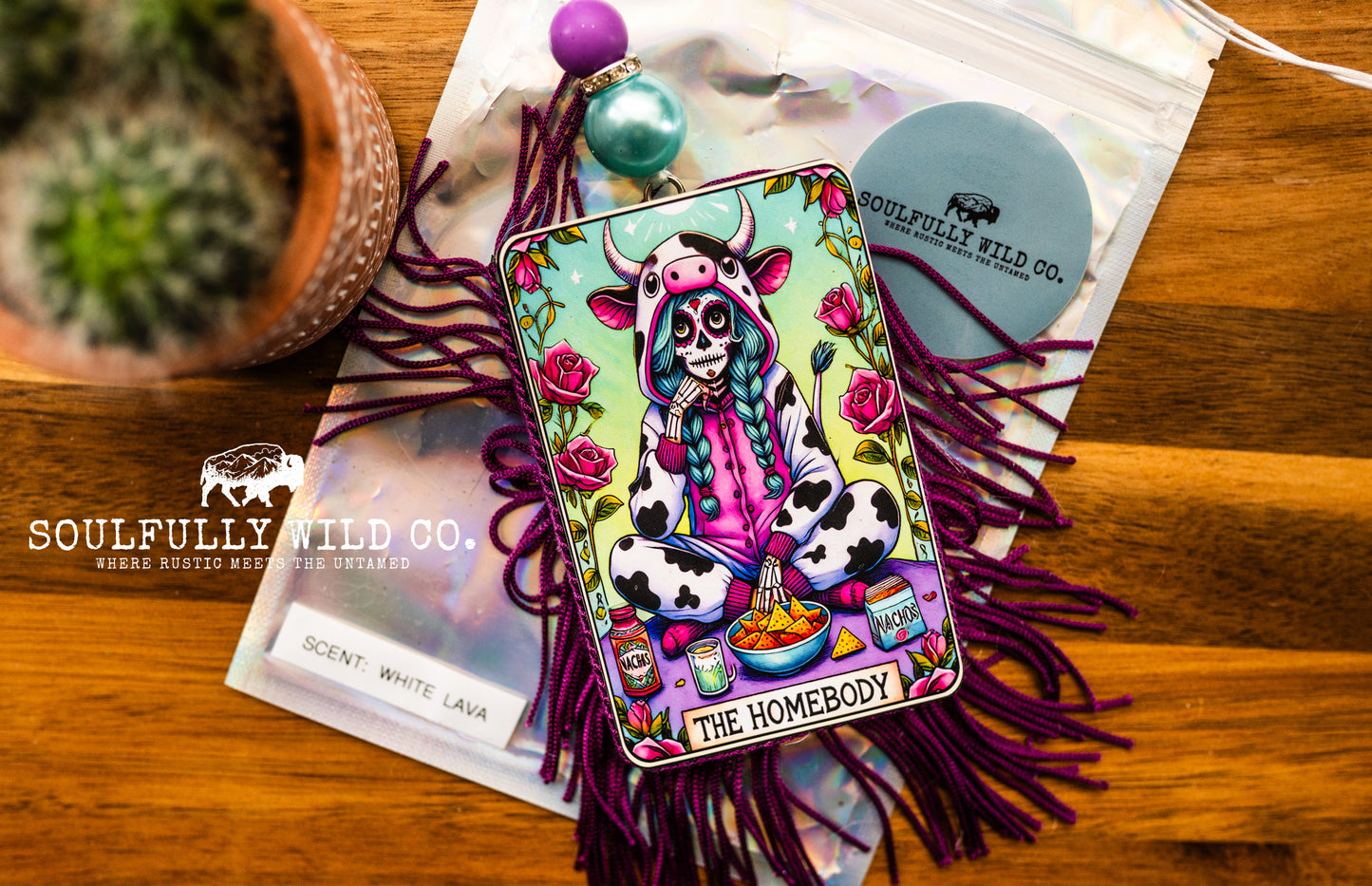 Soulful Air Freshener: Tarot Card "Homebody" (Scent: White Lava)