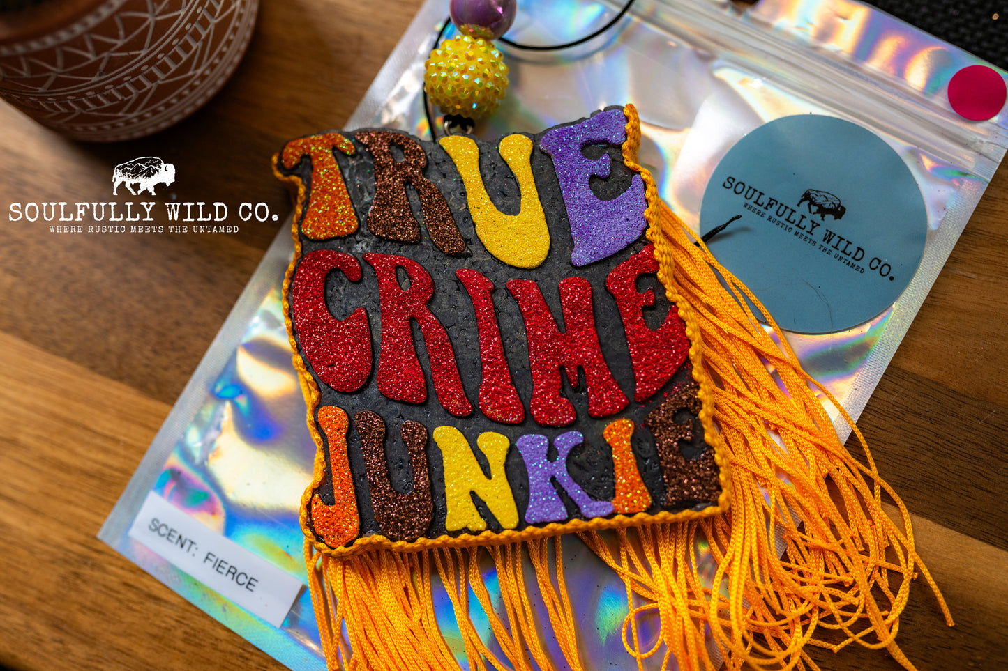 Soulful Air Freshener: "True Crime Junkie" (Scent: Fierce)
