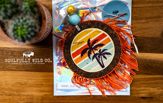 Soulful Air Freshener:  Circle - Palm Tree Sunset (Scent: Flip Flops)