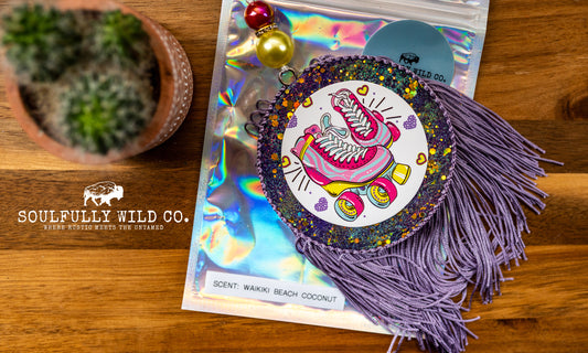 Soulful Air Freshener: Circle - Roller Skates (Scent: Waikiki Beach Coconut )