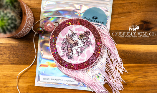Soulful Air Freshener: Circle - Unicorn (Scent: Eucalyptus Spearmint)