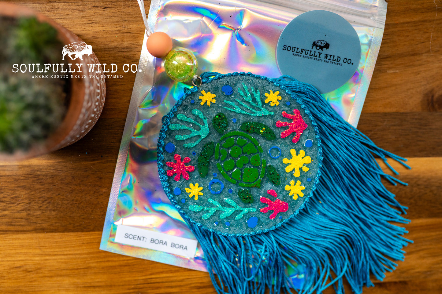Soulful Air Freshener: Turtle Ocean Scene (Scent: Bora Bora)