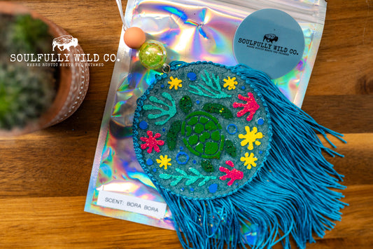 Soulful Air Freshener: Turtle Ocean Scene (Scent: Bora Bora)