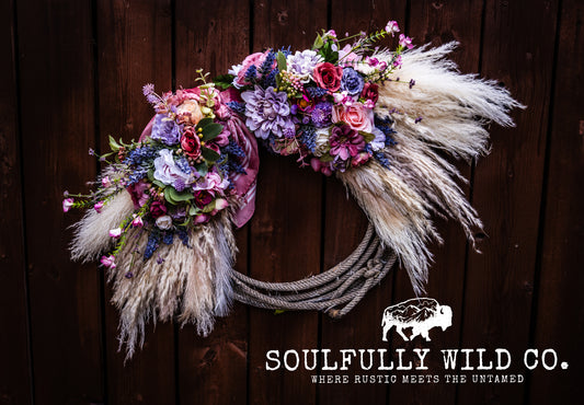 Western Soulful Rope Wreath  "Morning Meadow"