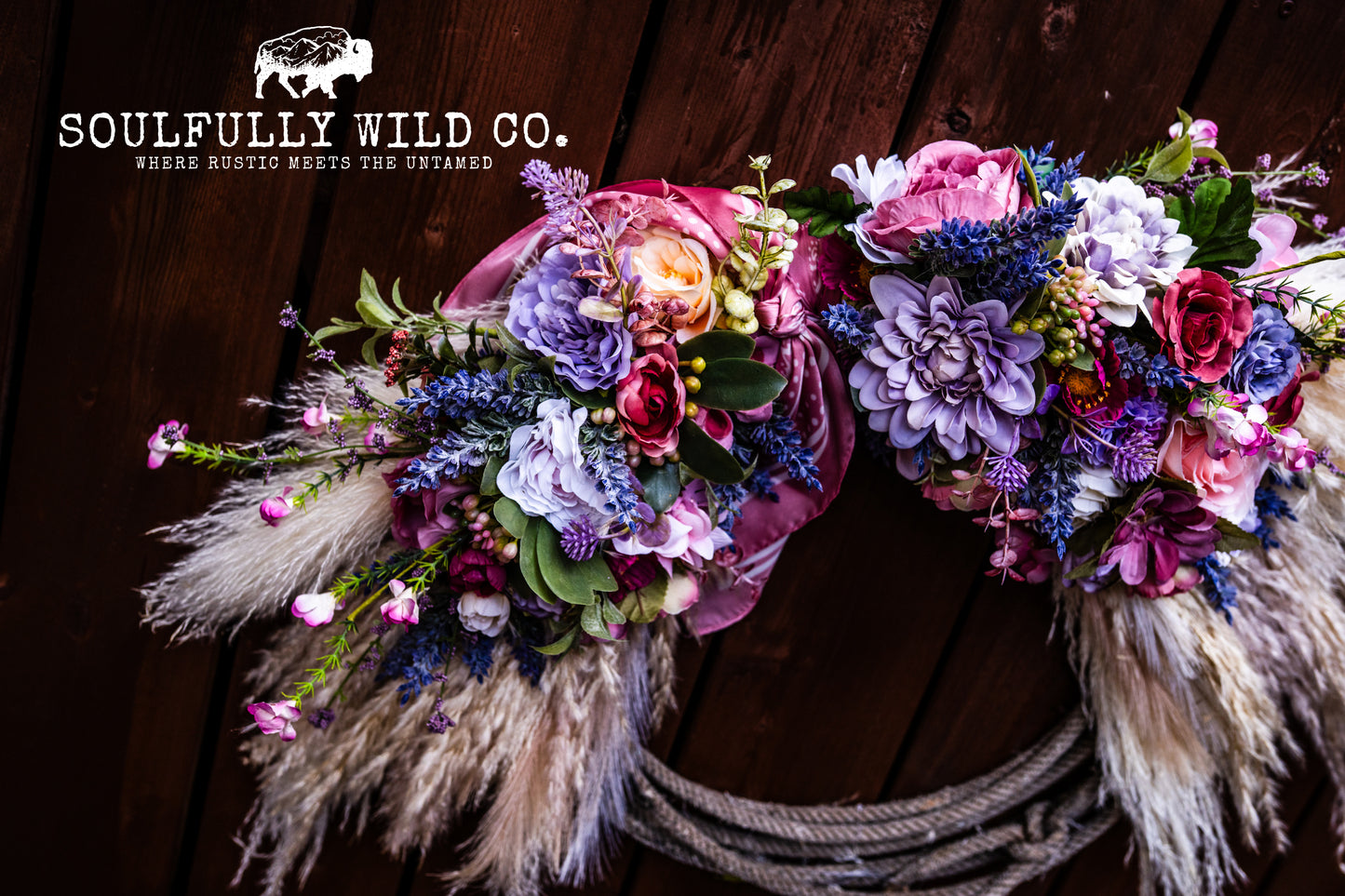 Western Soulful Rope Wreath  "Morning Meadow"