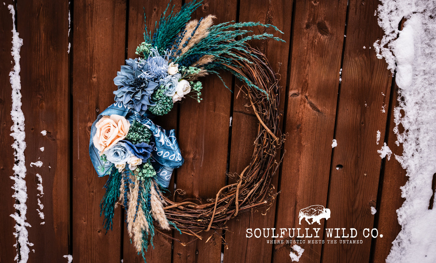 Western Soulful Rope Wreath "The Wild Prairie Oasis"