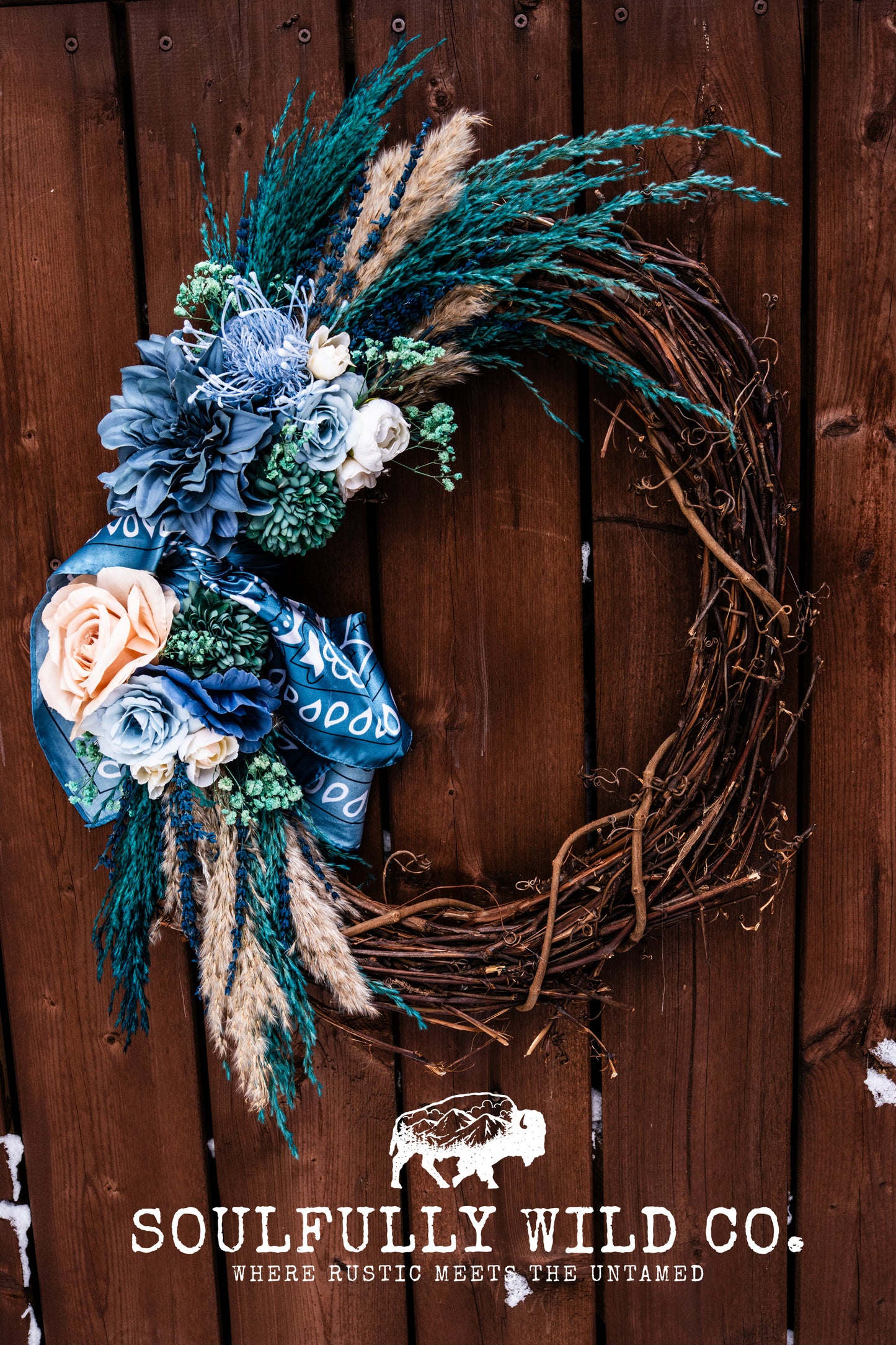 Western Soulful Rope Wreath "The Wild Prairie Oasis"