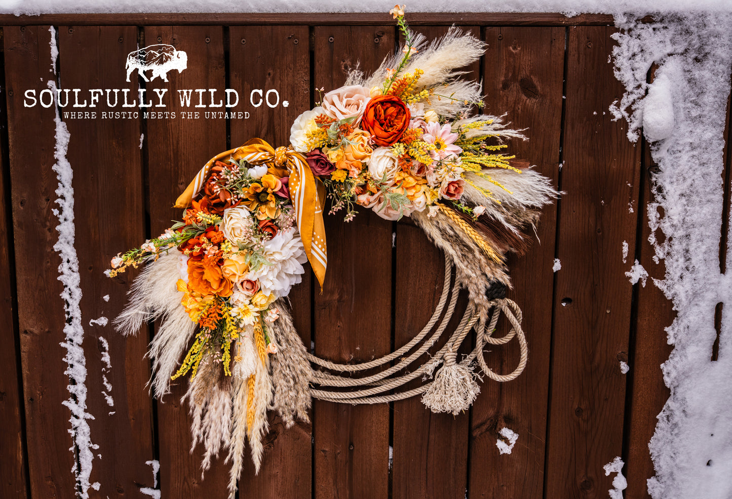 Western Soulful Rope Wreath  "Golden Hour"