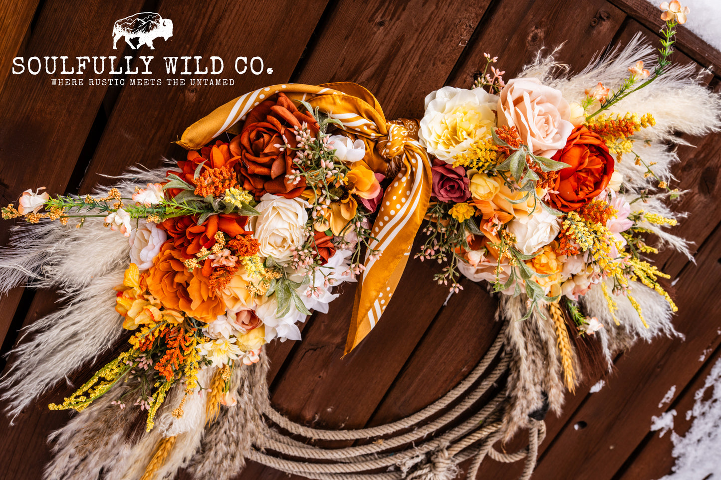 Western Soulful Rope Wreath  "Golden Hour"