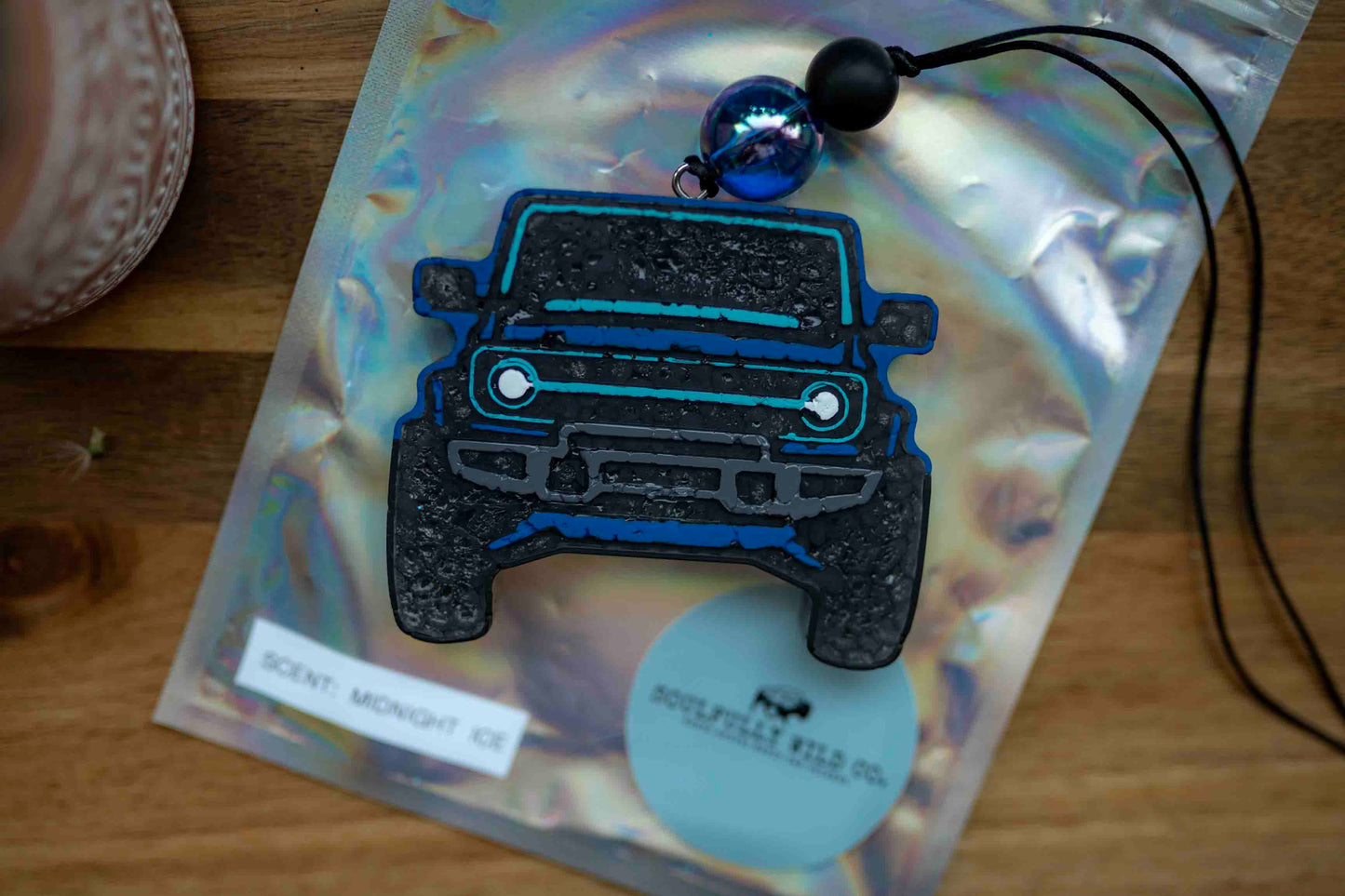 Soulful Air Freshener:  Blue/Black Bronco (Discounted)