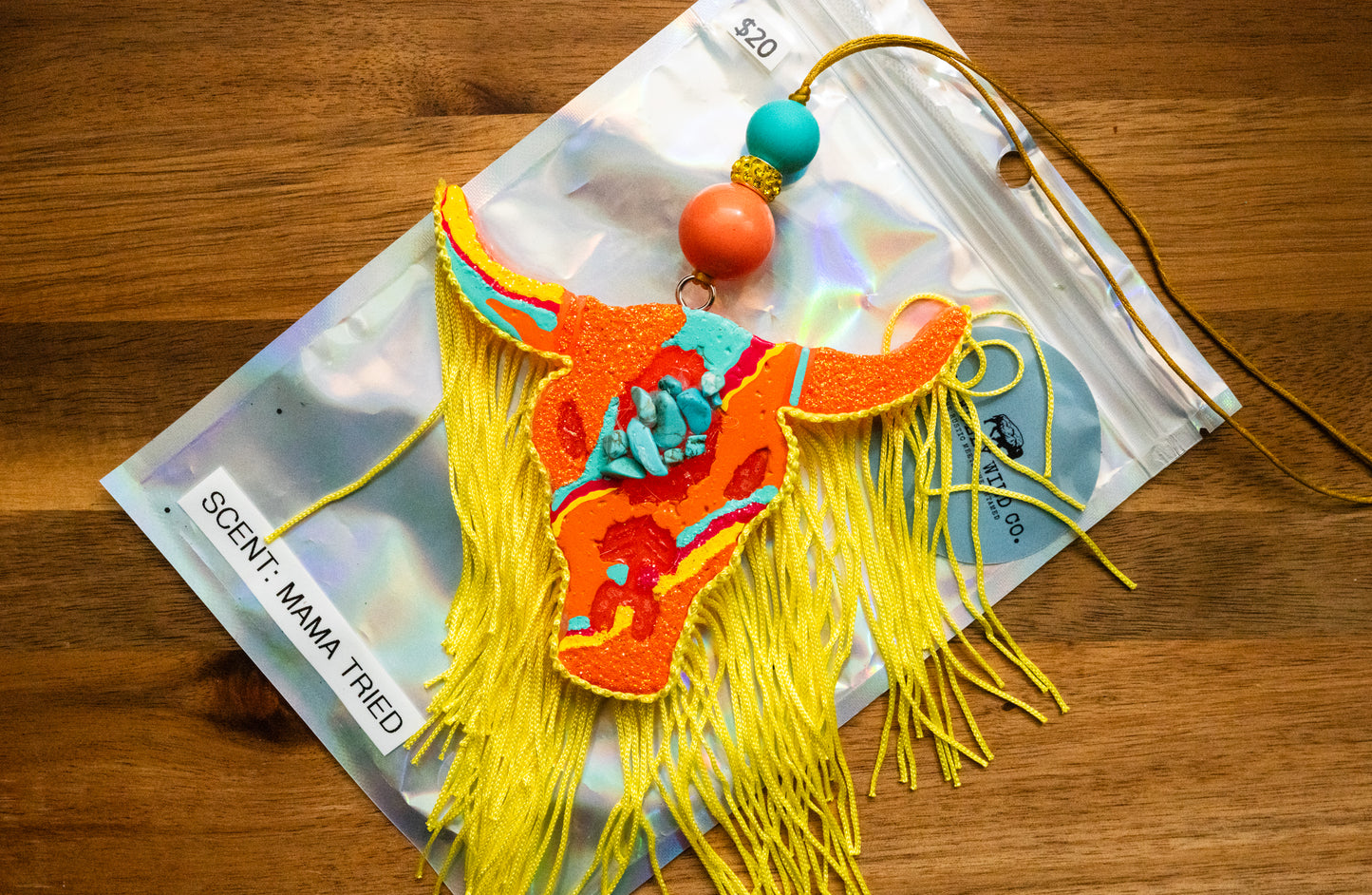 Soulful Air Freshener: Bullhead Orange, Turquoise, Pink and Turquoise Stones (Scent: Mama Tried)