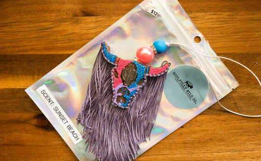 Soulful Air Freshener: Min Bullhead - Pink, Purple and Blue (Scent: Sunset Beach)
