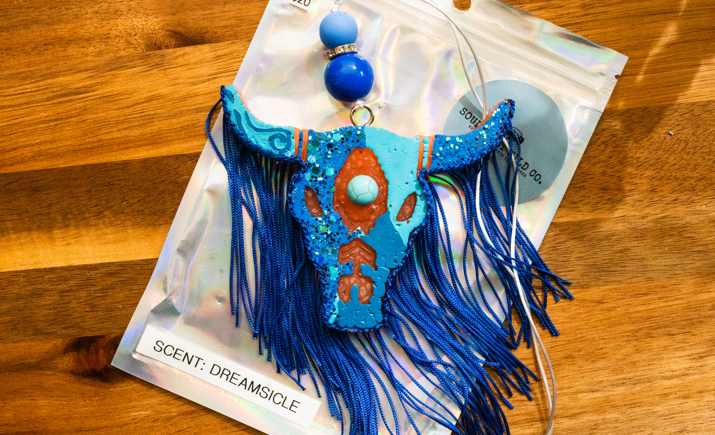 Soulful Air Freshener: Bullhead - Blue Tones  with Turquoise Stone (Scent: Dreamsicle)