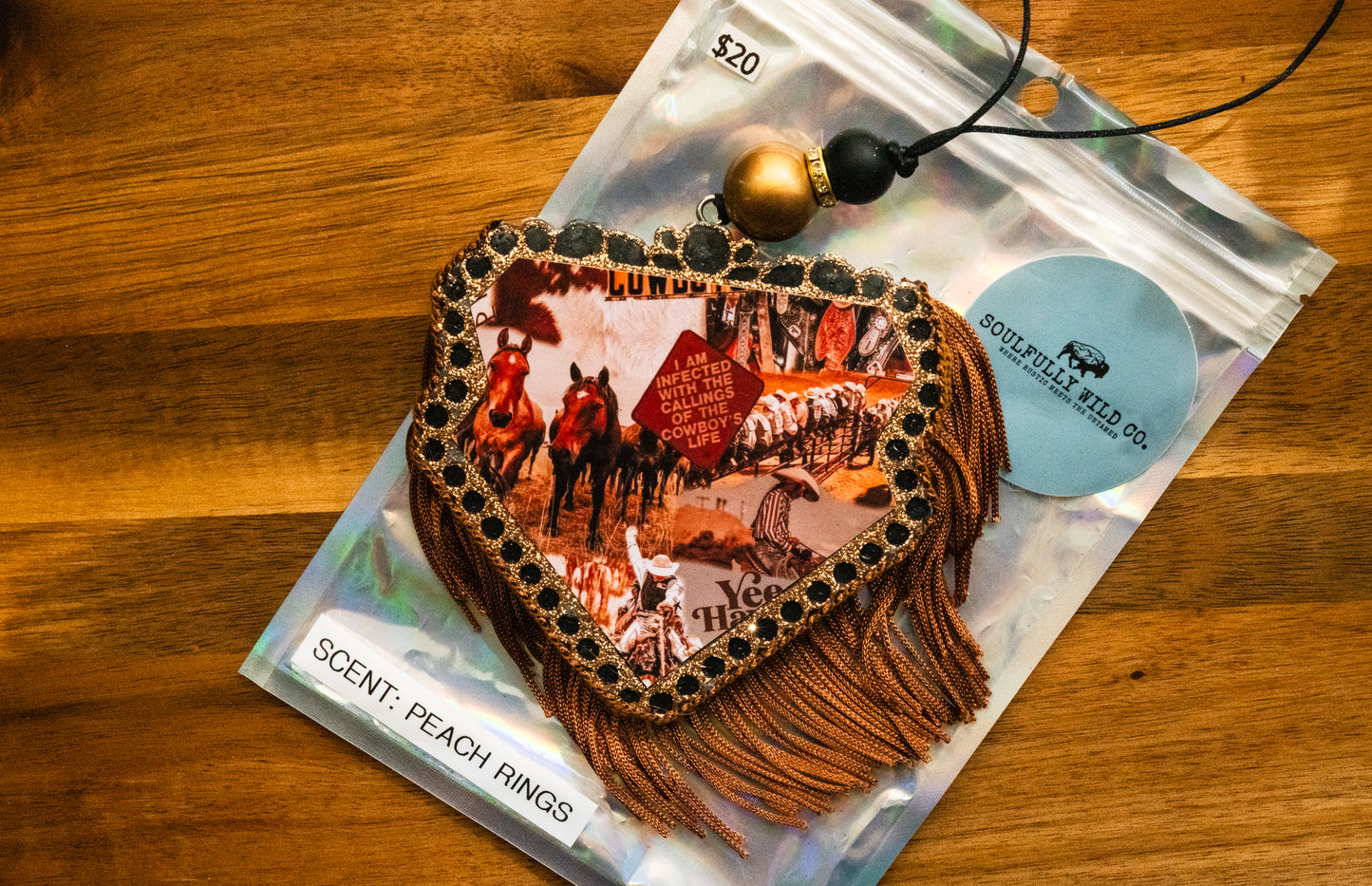 Soulful Air Freshener: Diamond - Horses/Western (Scent: Peach Rings)