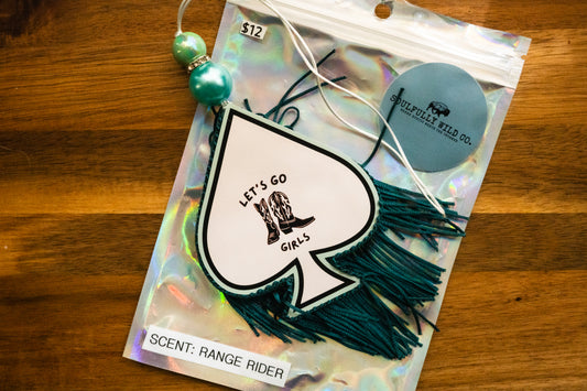 Soulful Air Freshener: Spade "Let's Go Girls" (Scent: Range Rider)