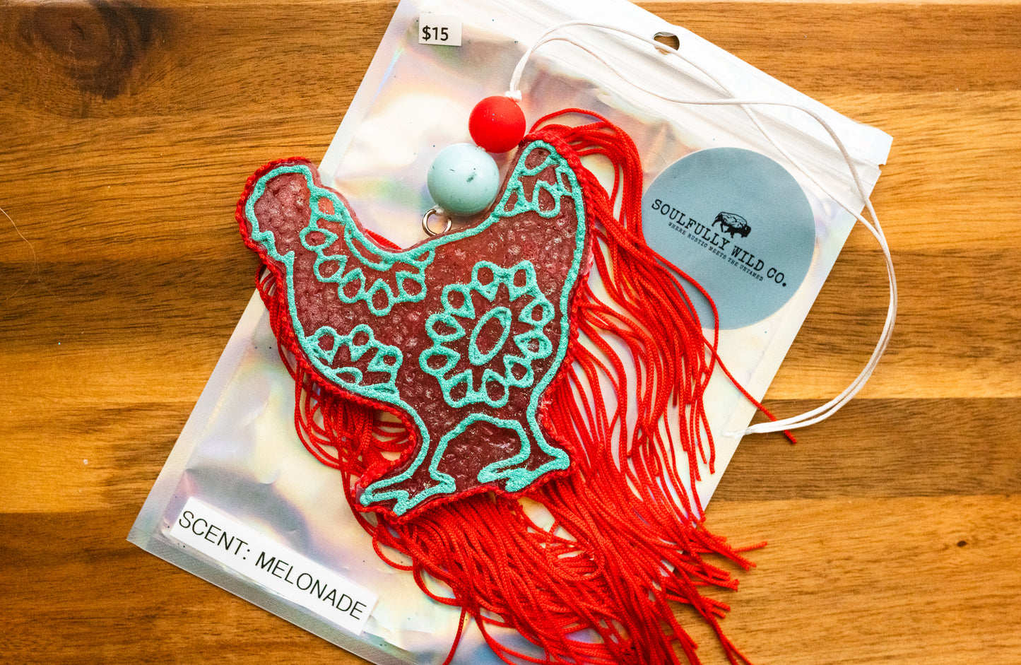 Soulful Air Freshener: Chicken Red/Teal (Scent: Melonade)