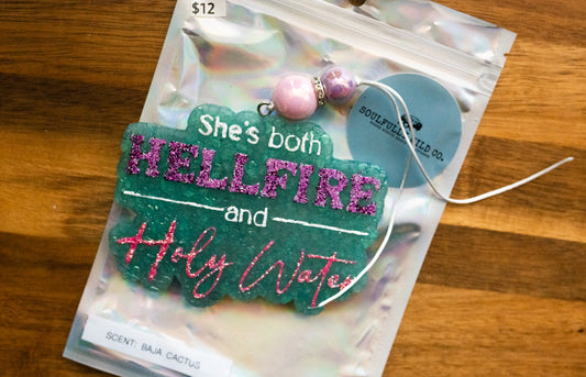 Soulful Air Freshener: She's Both Hellfire & Holy Water (Scent: Baja Cactus)