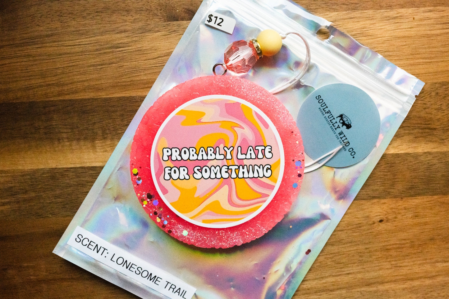 Soulful Air Freshener: "Probably Late For Something" (Scent: Lonesome Trail)